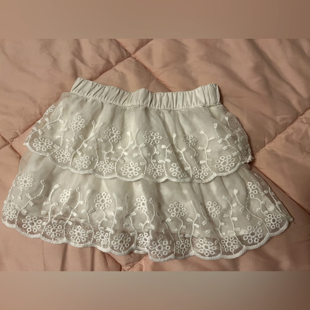 Creamy white eyelet skirt